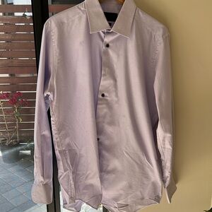 Like new David Donahue mens dress shirt in blue. Neck size is 17.